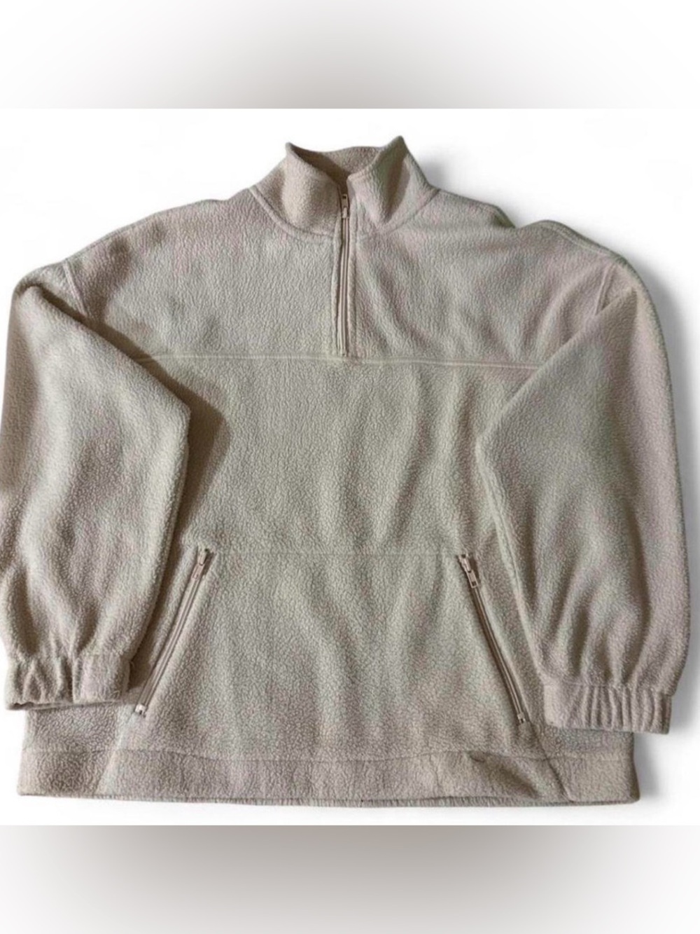 Cotton On Women Cream Half-Zip Fleece Pullover